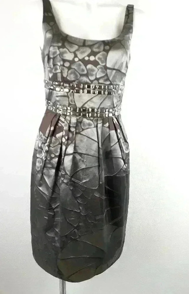 Carmen Marc Valvo Silk Blend Dress EUC Size 4 - Picture 1 of 7